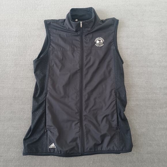 Adidas Pebble Beach Golf Links Vest Womens M Black Full Zip Camo Mock Neck - Picture 1 of 7